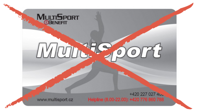 Multisport karty nepřijímáme